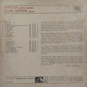 Sibelius And Izumi Tateno – Piano Pieces - 5E063-34472 – (Condition 90-95%) - Western Classical LP Vinyl Record