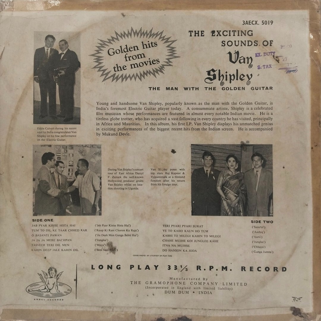 Van Shipley – Golden Hits From The Movies - 3AECX 5019 - (Condition - 75-80%) - Angel First Pressing - Instrumental LP Vinyl Record Van Shipley – Golden Hits From The Movies - 3AECX 5019 - (Condition - 75-80%) - Angel First Pressing - Instrumental LP Vinyl Record