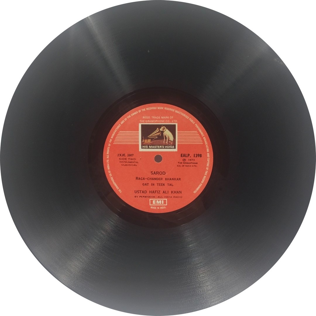 Hafiz Ali Khan - EALP 1398 - (Condition - 90-95%) - HMV Color Label - Indian Classical Instrumental LP Vinyl Hafiz Ali Khan - EALP 1398 - (Condition - 90-95%) - HMV Color Label - Indian Classical Instrumental LP Vinyl