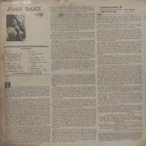 Joan Baez - Vol. 2 - VSD-2097 - English LP Vinyl Record