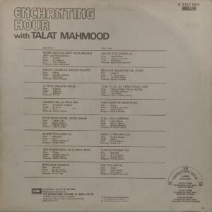 Talat Mahmood - Enchanting Hour With - G/ECLP 5823 - Film Hits LP Vinyl Record