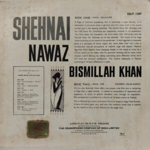 Bismillah Khan - EALP 1289 - (90-95%) - Indian Classical Instrumental LP Vinyl Record