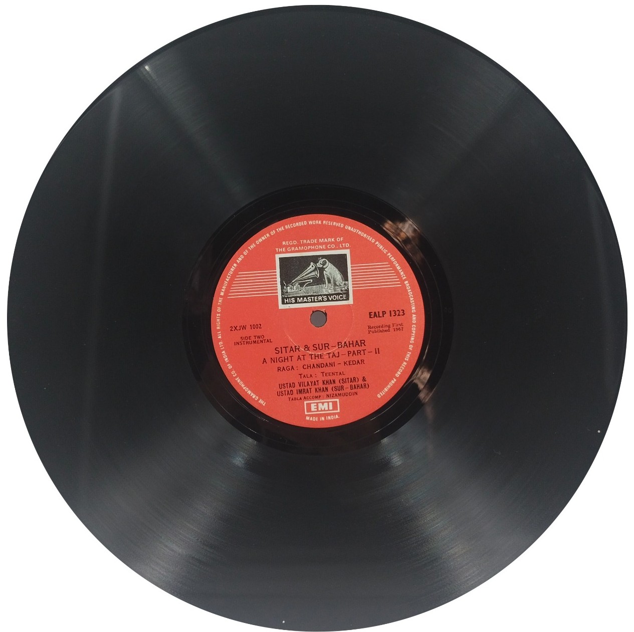 A Night At The Taj - EALP 1323 - (90-95%) - Indian Classical Instrumental LP Vinyl Record A Night At The Taj - EALP 1323 - (90-95%) - Indian Classical Instrumental LP Vinyl Record