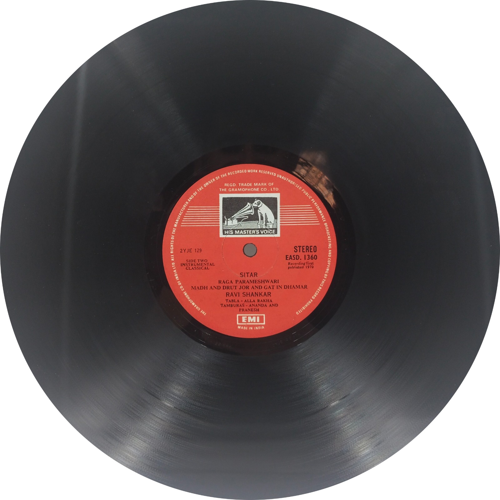 Ravi Shankar – Raga Parameshwari - EASD 1360 - Indian Classical Instrumental LP Vinyl Record Ravi Shankar – Raga Parameshwari - EASD 1360 - Indian Classical Instrumental LP Vinyl Record