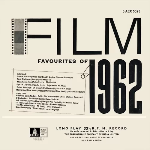 Film Favourite Of 1962 - 3AEX 5025 - (80-85%) - CR - Angel First Pressing - Film Hits LP Vinyl Record Film Favourite Of 1962 - 3AEX 5025 - (80-85%) - CR - Angel First Pressing - Film Hits LP Vinyl Record