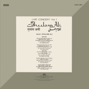 Ghulam Ali - Live Concert - Vol. 1 - ECSD 2894 - (90-95%) - CR - LP Record
