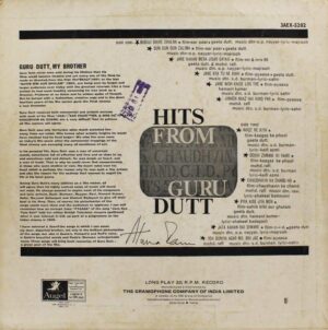 Guru Dutt Hits - 3AEX 5202 - (Condition - 80-85%) - Film Hits LP Vinyl Record