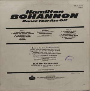 Hamilton Bohannon – Dance Your Ass Off - BRLS 3020 - English LP Vinyl Record