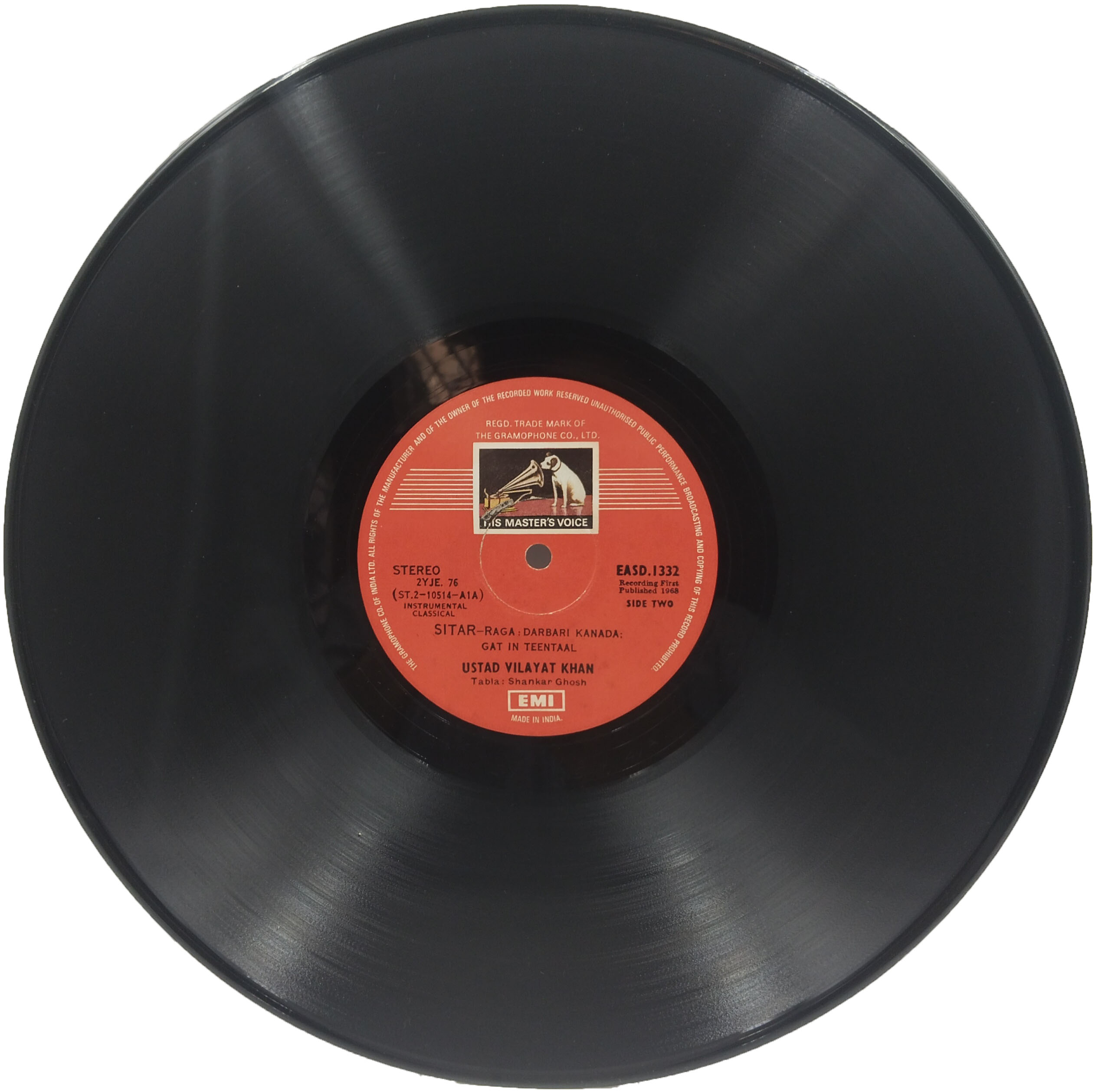 Vilayat Khan - The Supreme Genius Of - EASD 1332 - HCL - Indian Classical Instrumental LP Vinyl Record Vilayat Khan - The Supreme Genius Of - EASD 1332 - HCL - Indian Classical Instrumental LP Vinyl Record