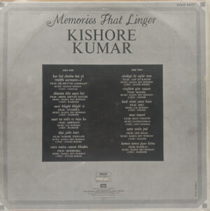 Kishore Kumar - Memories That Linger - ECLP 5677 - (85-90%) - Film Hits LP Vinyl Record
