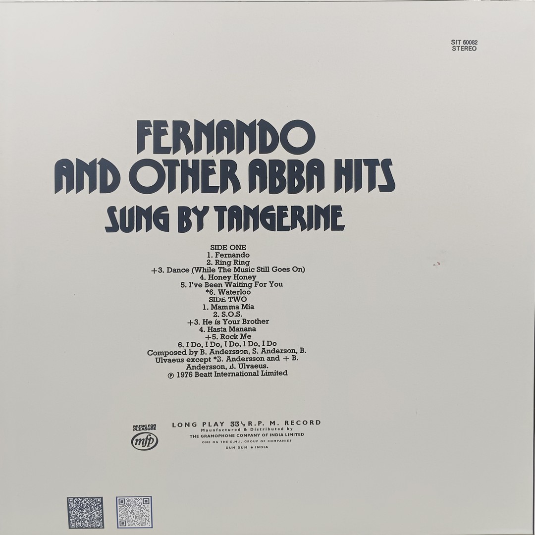 ABBA's Hits Sung By Tangerine - SIT 60082 - (80-85%) - CR - English LP Vinyl Record ABBA's Hits Sung By Tangerine - SIT 60082 - (80-85%) - CR - English LP Vinyl Record