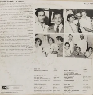 Madan Mohan - A Tribute - EALP 4079 - (Condition - 85-90%) - Film Hits LP Vinyl Record