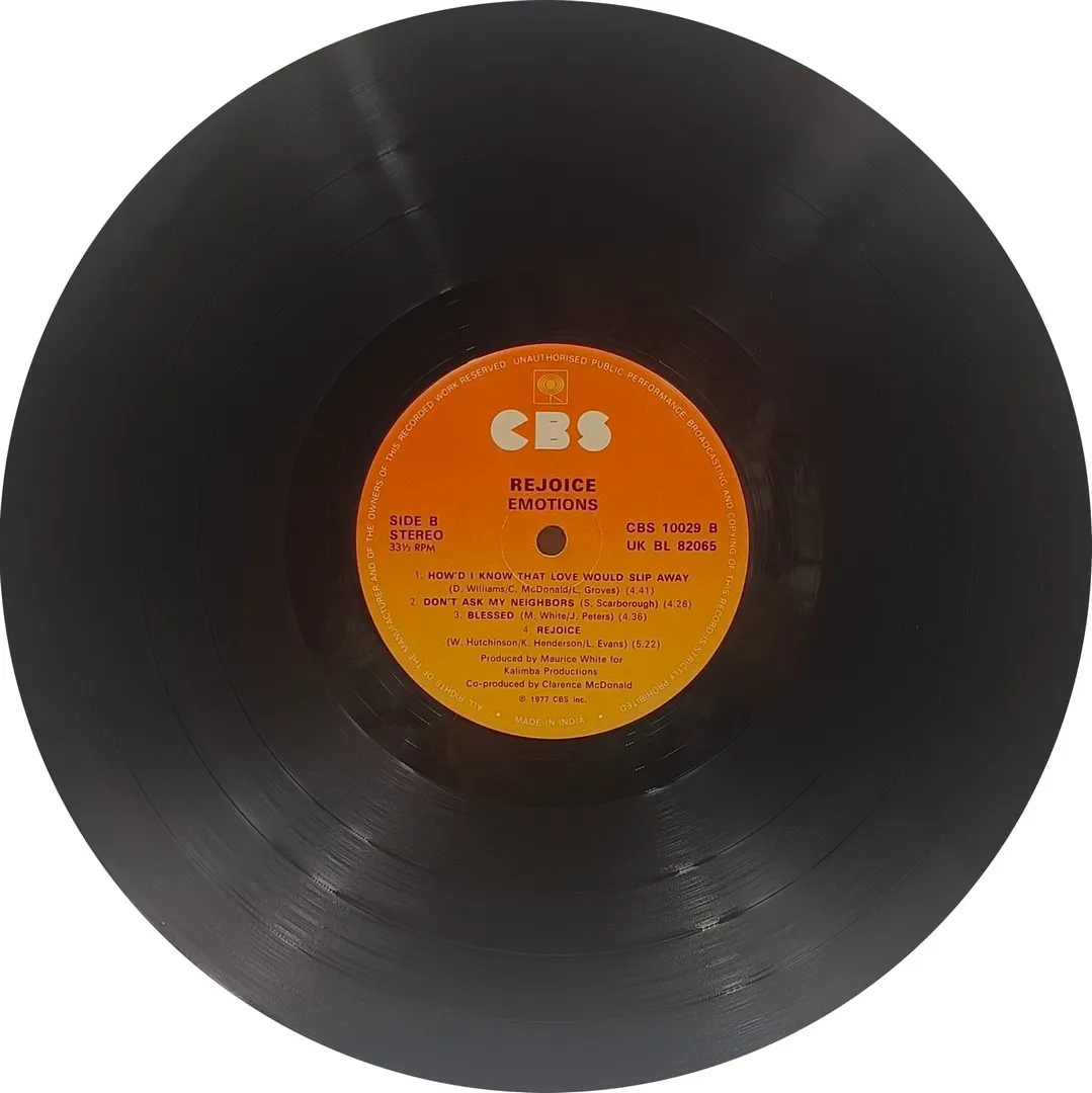 Emotions Rejoice Featuring (Best Of My Love) –CBS 10029 - CR – (90-95%) English LP Vinyl Record Emotions Rejoice Featuring (Best Of My Love) –CBS 10029 - CR – (90-95%) English LP Vinyl Record