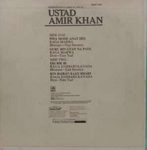 Amir Khan - EALP 1253 - (90-95%) - Indian Classical Vocal LP Vinyl Record