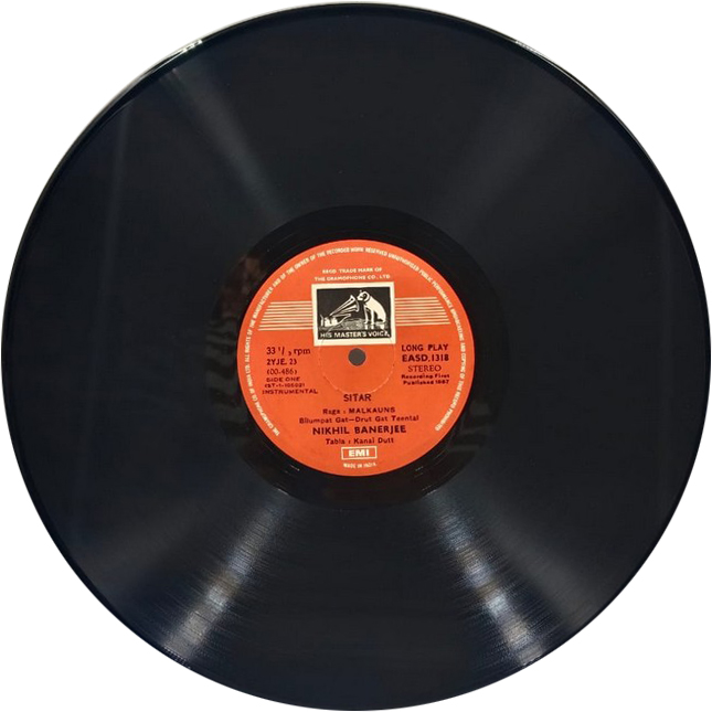 Nikhil Banerjee – Raga - Malkauns & Hem Lalit - EASD 1318 - (Condition 90-95%) - LP Record Nikhil Banerjee – Raga - Malkauns & Hem Lalit - EASD 1318 - (Condition 90-95%) - LP Record