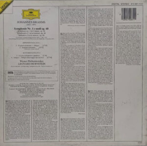 Johannes Brahms -  Symphonie No. 1 - 410 081 - English Classical LP Record