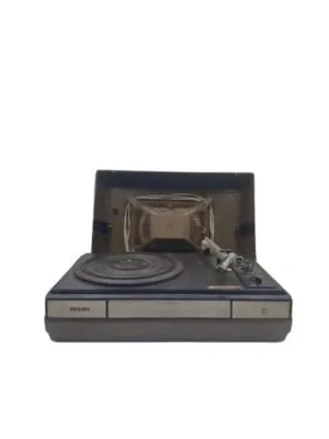 Philips 383 - Mono Record Player - 2 Speed - Rubber Pulley Drive With Buikt-in 1 Speaker