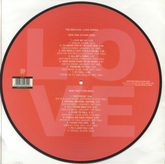 The Beatles Love Song - ART 84 - New English Released LP Record The Beatles Love Song - ART 84 - New English Released LP Record