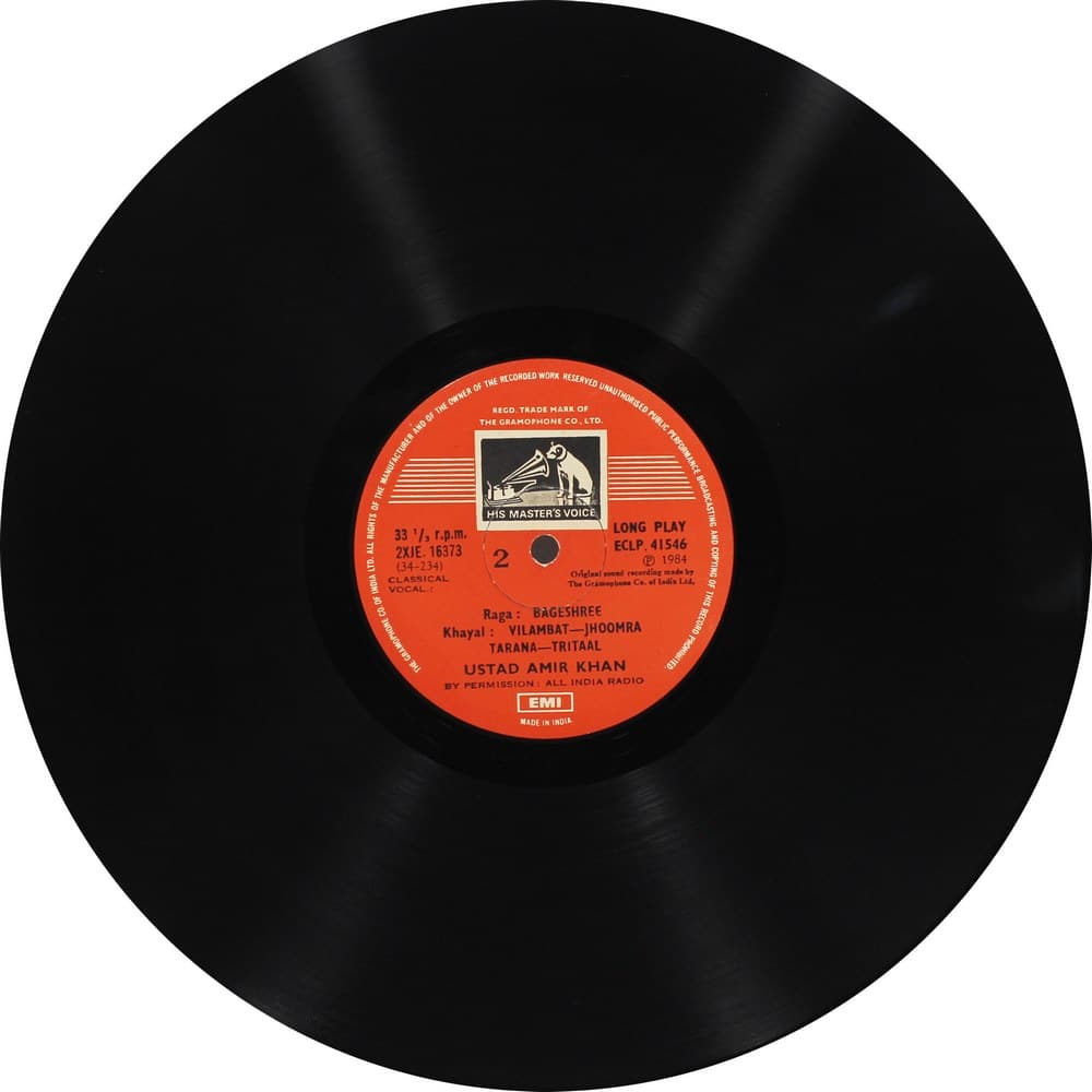 Amir Khan - ECLP 41546 - (90-95%) - Indian Classical Vocal LP Vinyl Record Amir Khan - ECLP 41546 - (90-95%) - Indian Classical Vocal LP Vinyl Record