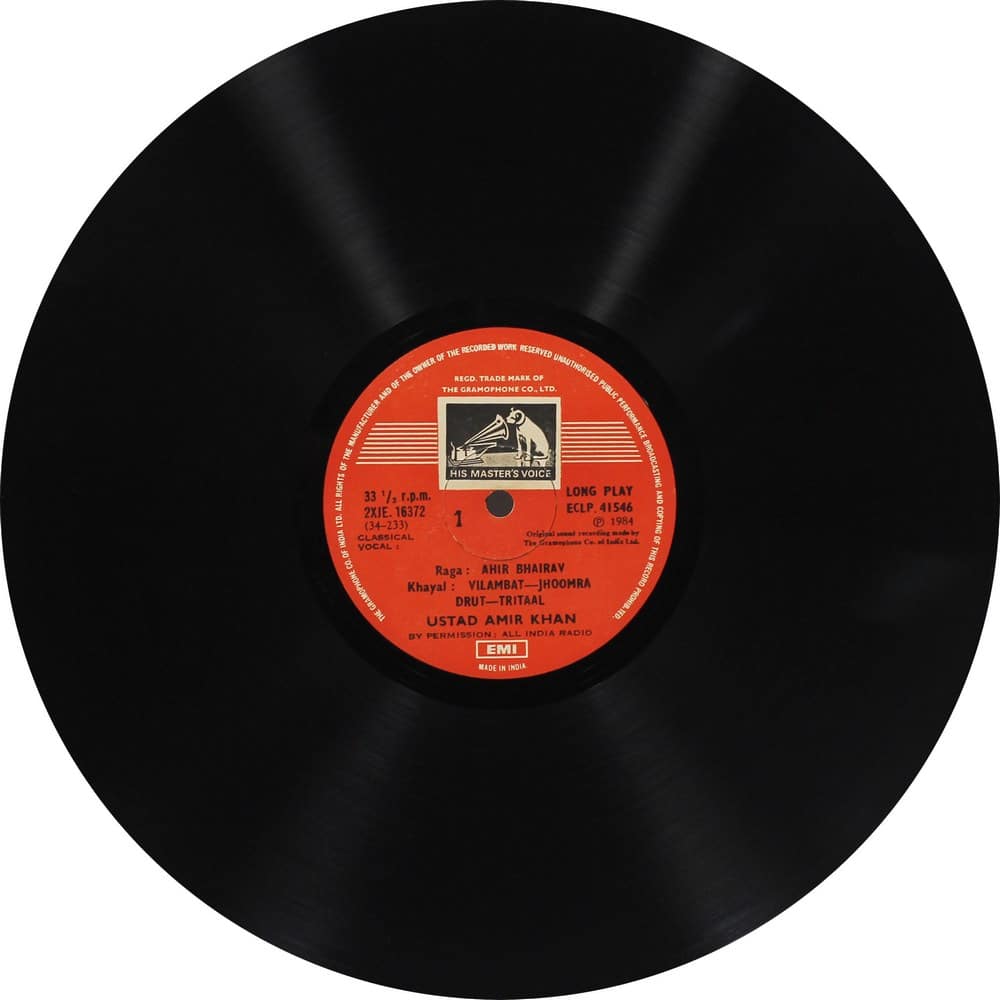 Amir Khan - ECLP 41546 - (90-95%) - Indian Classical Vocal LP Vinyl Record Amir Khan - ECLP 41546 - (90-95%) - Indian Classical Vocal LP Vinyl Record