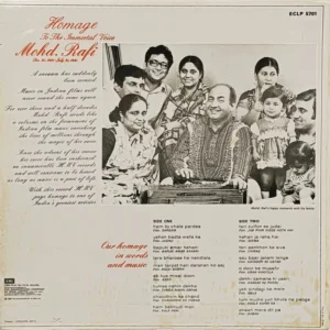 Mohd. Rafi - Homage To The Immortal Voice - ECLP 5701 -  Film Hits LP Record