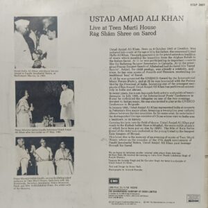 Ustad Amjad Ali Khan - Live At Teen Murti House - ECLP 2887 - (85-90%) - LP Record
