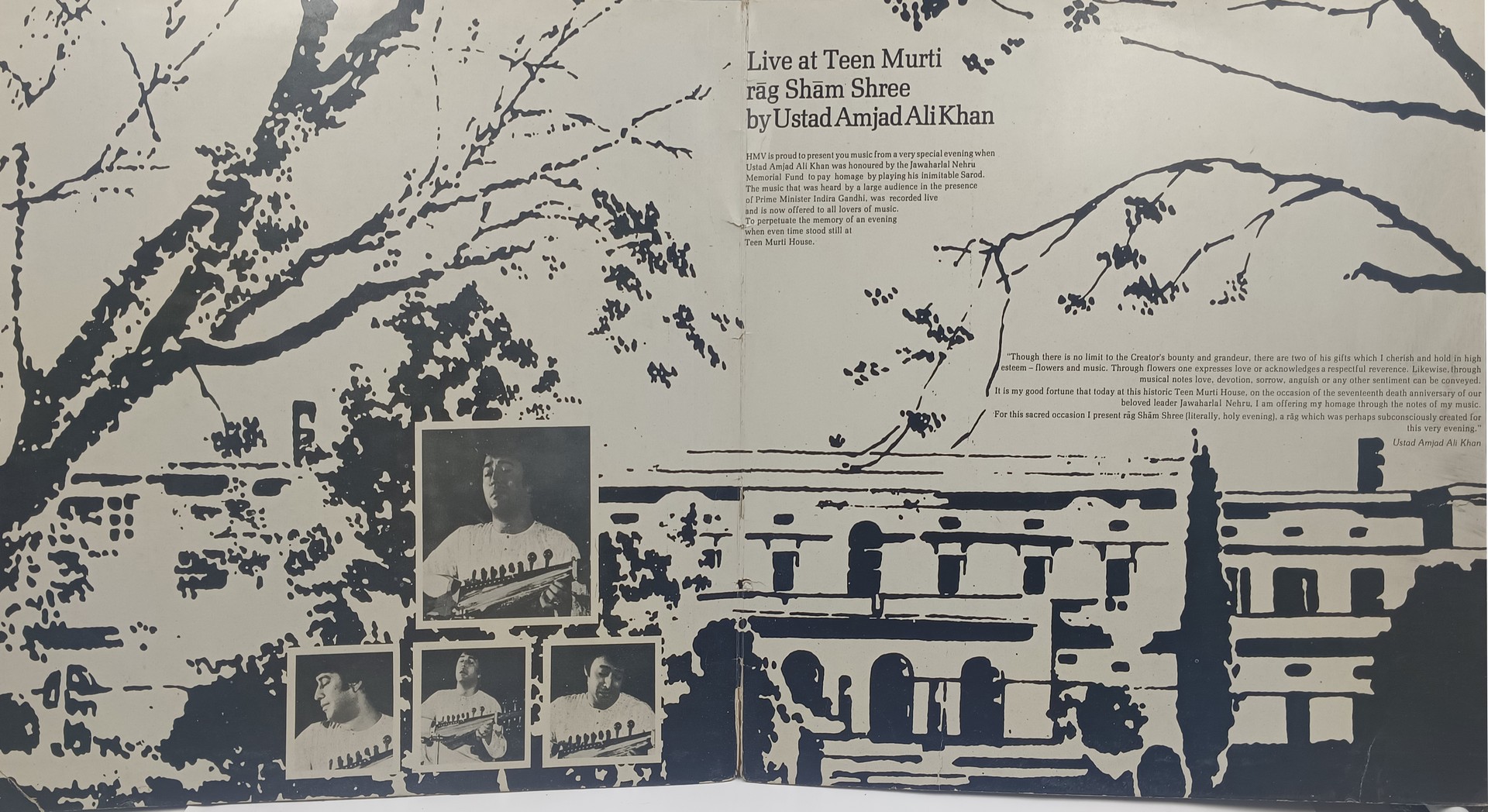 Ustad Amjad Ali Khan - Live At Teen Murti House - ECLP 2887 - (85-90%) - LP Record Ustad Amjad Ali Khan - Live At Teen Murti House - ECLP 2887 - (85-90%) - LP Record