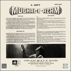 Mughal E Azam - 3AEX 5003 - (85-90%) - CR - Bollywood LP Vinyl