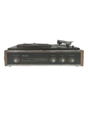 Philips 832 Stereo Record Player – 3 Speed Rubber Pulley Drive with Built-in Amplifier