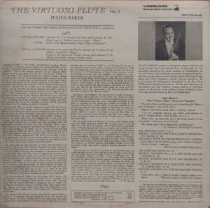 Julius Baker - The Virtuoso Flute Vol. 3 - VSD 71170 – English Classical LP Record