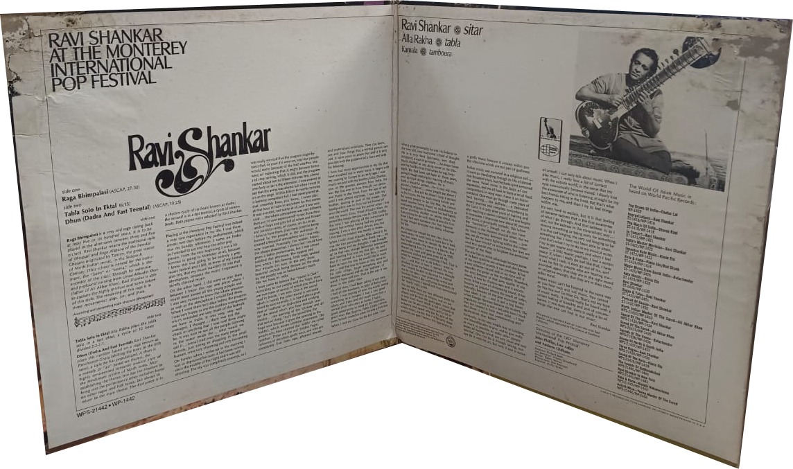 Ravi Shankar - Ravi Shankar At The Monterey International Pop Festival - WPS 21442 - Cover Bookfold - (90-95%) - LP Vinyl Record Ravi Shankar - Ravi Shankar At The Monterey International Pop Festival - WPS 21442 - Cover Bookfold - (90-95%) - LP Vinyl Record