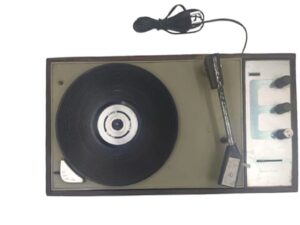 HMV 666 Stereo Record Player - 3 Speed Rubber Pulley Drive With Built-in Amplifier