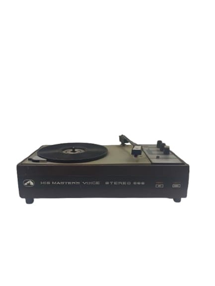 HMV 666 Stereo Record Player - 3 Speed Rubber Pulley Drive With Built-in Amplifier HMV 666 Stereo Record Player - 3 Speed Rubber Pulley Drive With Built-in Amplifier