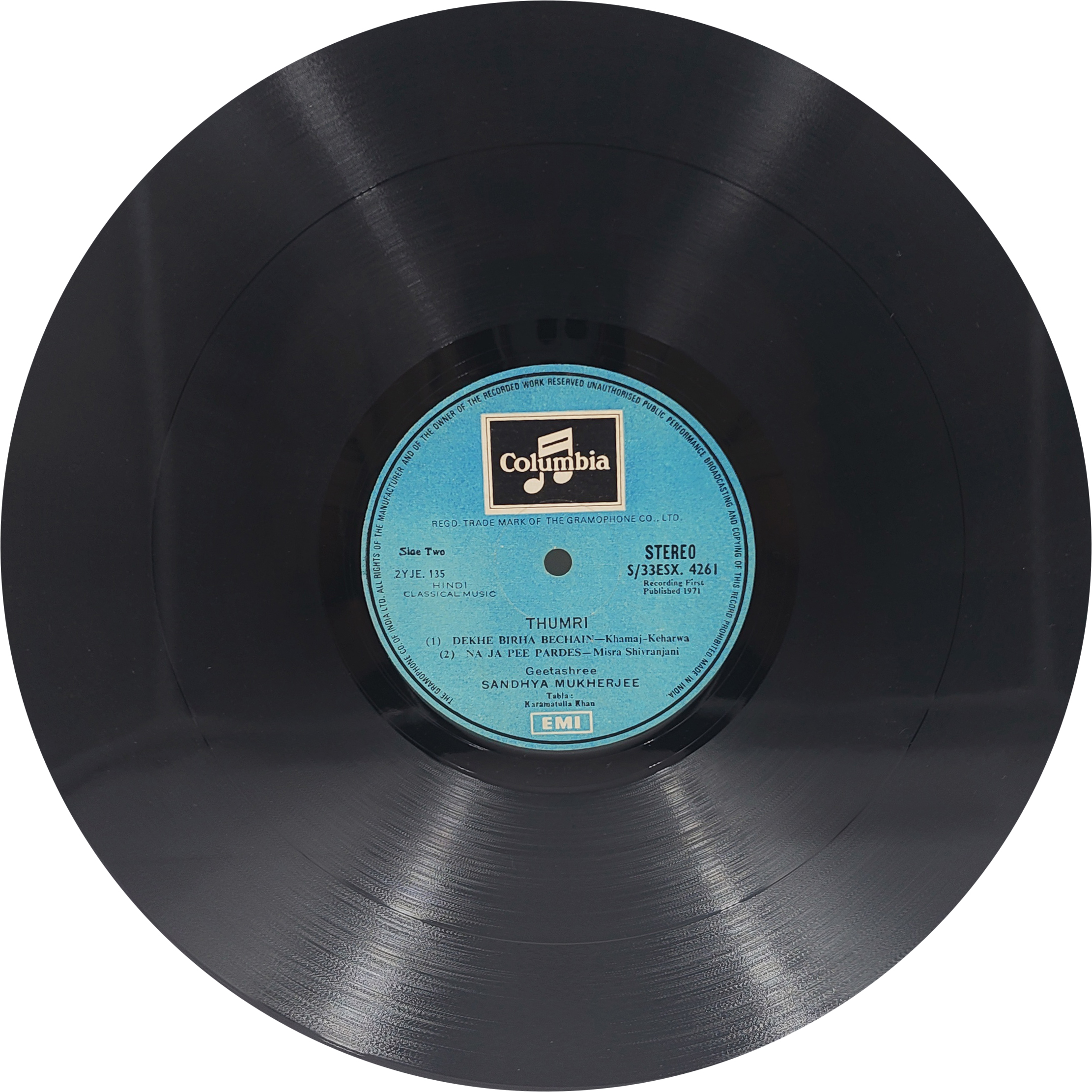 Sandhya Mukherjee - S/33ESX 4261 - (Condition 90-95%) - Indian Classical Vocal LP Vinyl Record Sandhya Mukherjee - S/33ESX 4261 - (Condition 90-95%) - Indian Classical Vocal LP Vinyl Record
