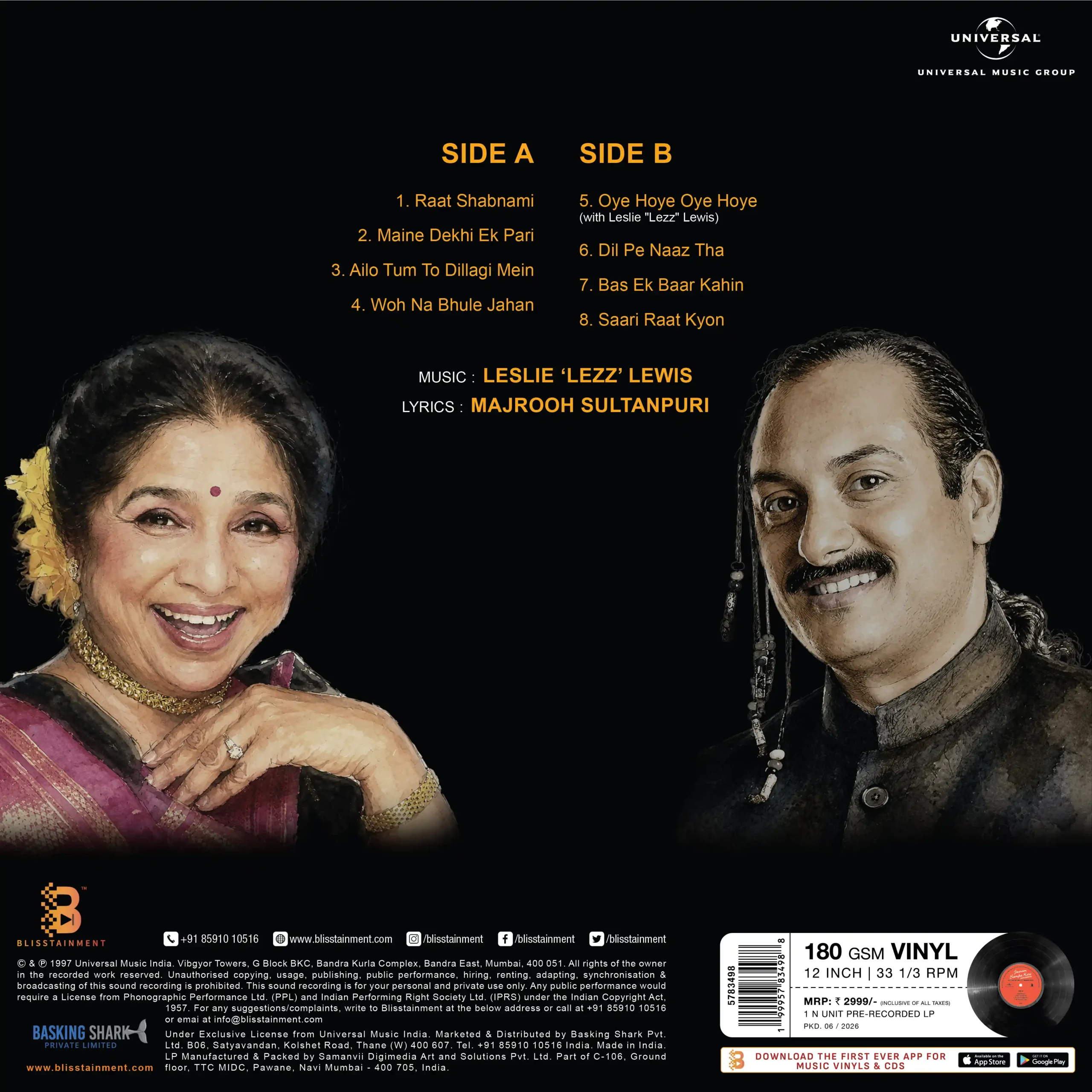 Asha Bhosle - Jaanam Samjha Karo – 5783498 - New Release LP Vinyl Record Asha Bhosle - Jaanam Samjha Karo – 5783498 - New Release LP Vinyl Record