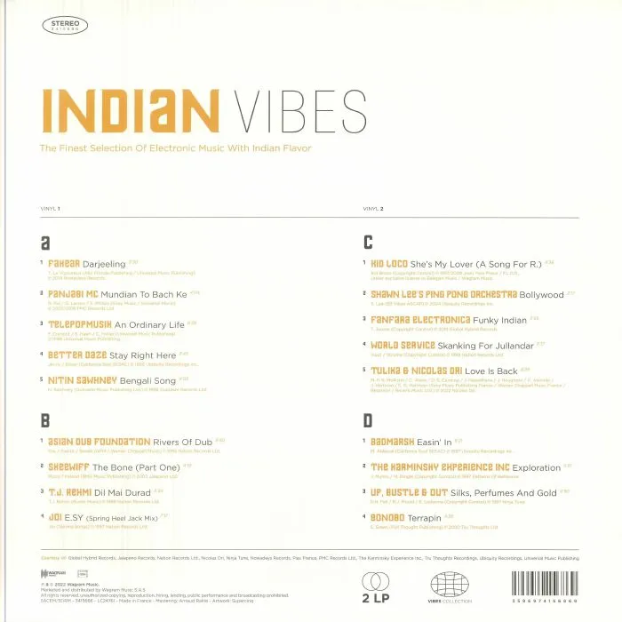 Indian Vibes - 342848 6 - 2LP Set - New Release English LP Vinyl Record Indian Vibes - 342848 6 - 2LP Set - New Release English LP Vinyl Record
