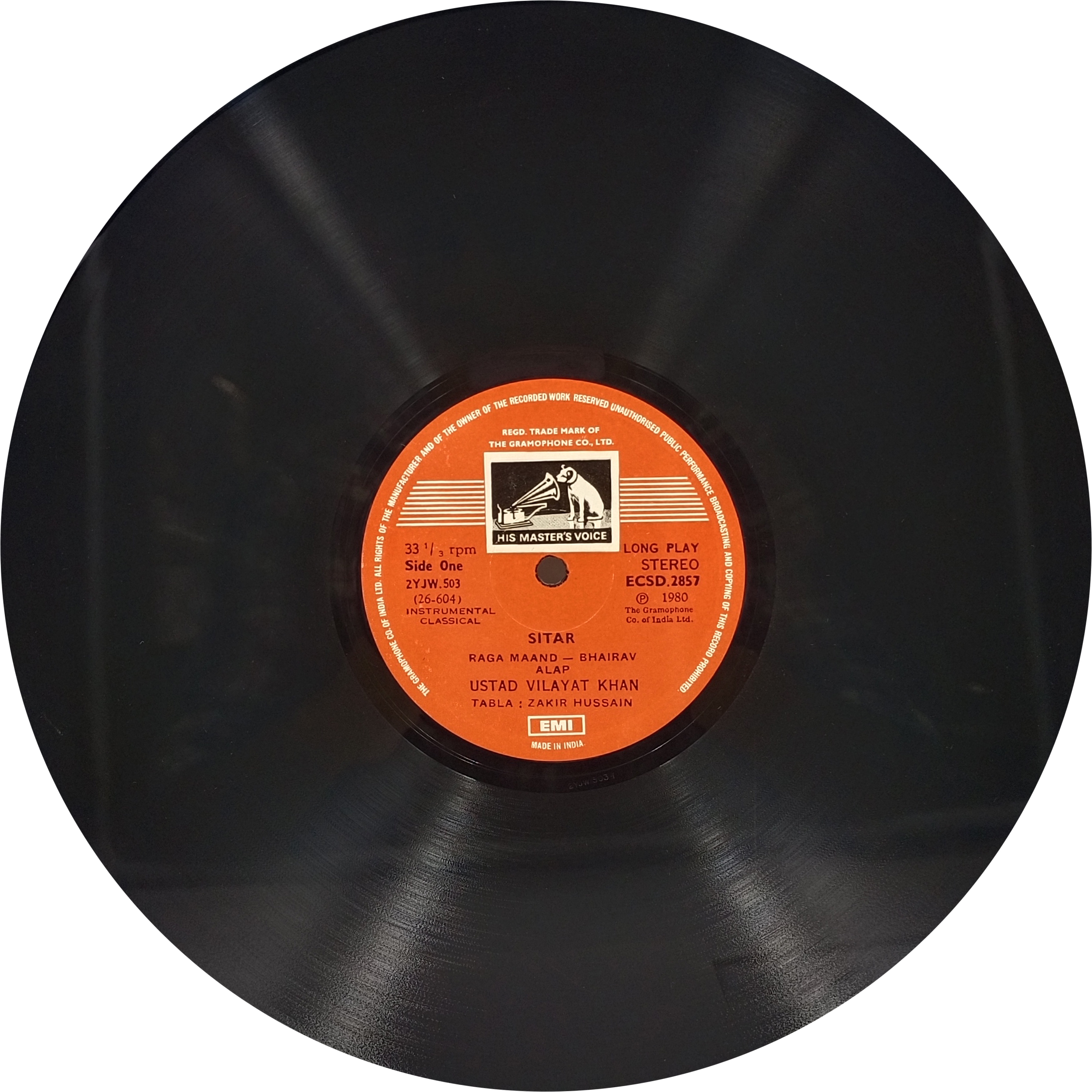 Vilayat Khan - (Enchanting All The Way) - ECSD 2857 - CR - (90-95%) - Indian Classical Instrumental LP Vinyl Record Vilayat Khan - (Enchanting All The Way) - ECSD 2857 - CR - (90-95%) - Indian Classical Instrumental LP Vinyl Record