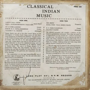 Classical Indian Music - PMAE 501 - (85-90%) - Indian Classical Vocal LP Vinyl Record