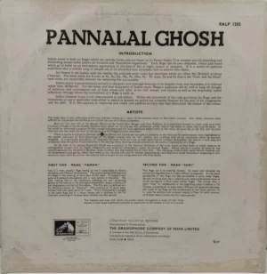 Pannalal Ghosh - EALP 1252 - (90-95%) - Indian Classical Instrumental LP Vinyl Record