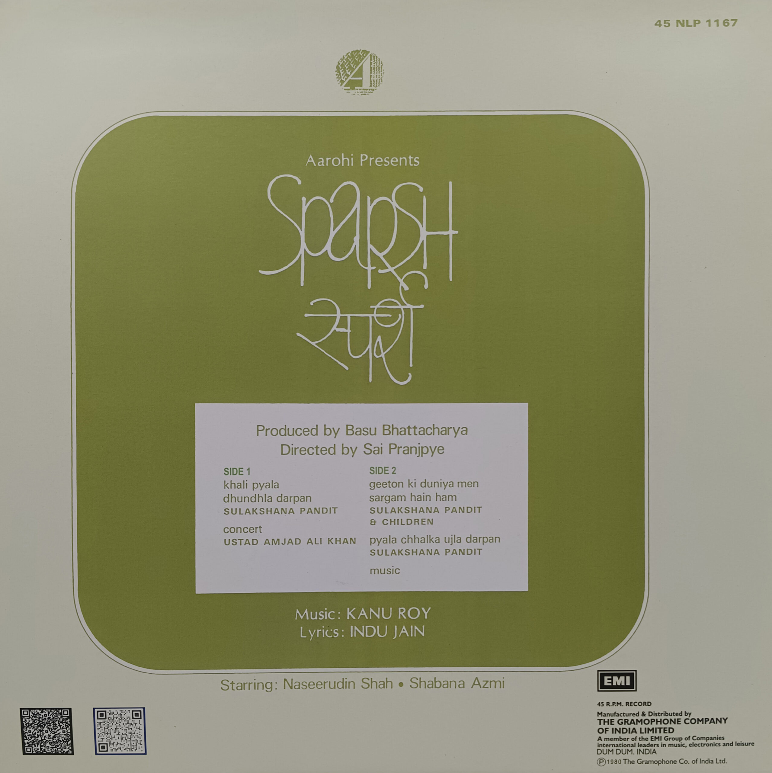 Sparsh - 45NLP 1167 – Cover Reprinted - LP Record Sparsh - 45NLP 1167 – Cover Reprinted - LP Record