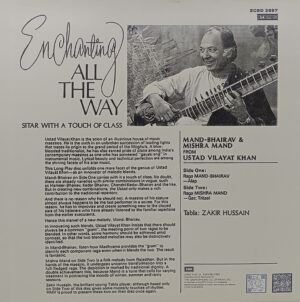 Vilayat Khan - (Enchanting All The Way) - ECSD 2857 - CR - (90-95%) - Indian Classical Instrumental LP Vinyl Record