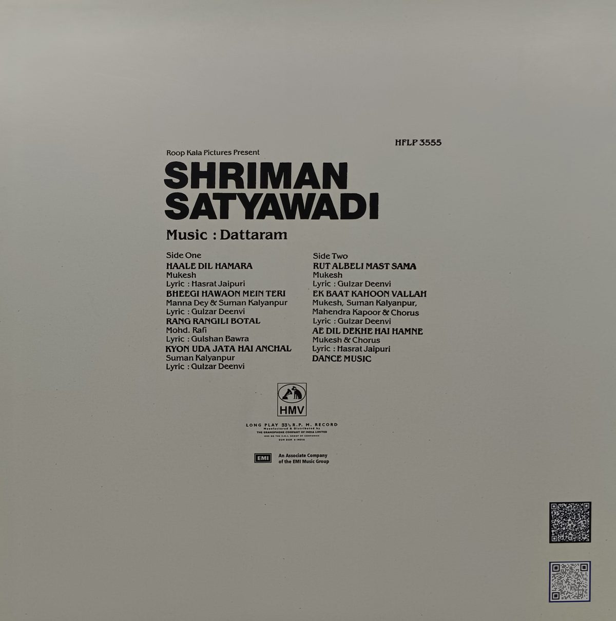 Shriman Satyawadi - HFLP 3555 - Cover Reprinted - LP Record Shriman Satyawadi - HFLP 3555 - Cover Reprinted - LP Record