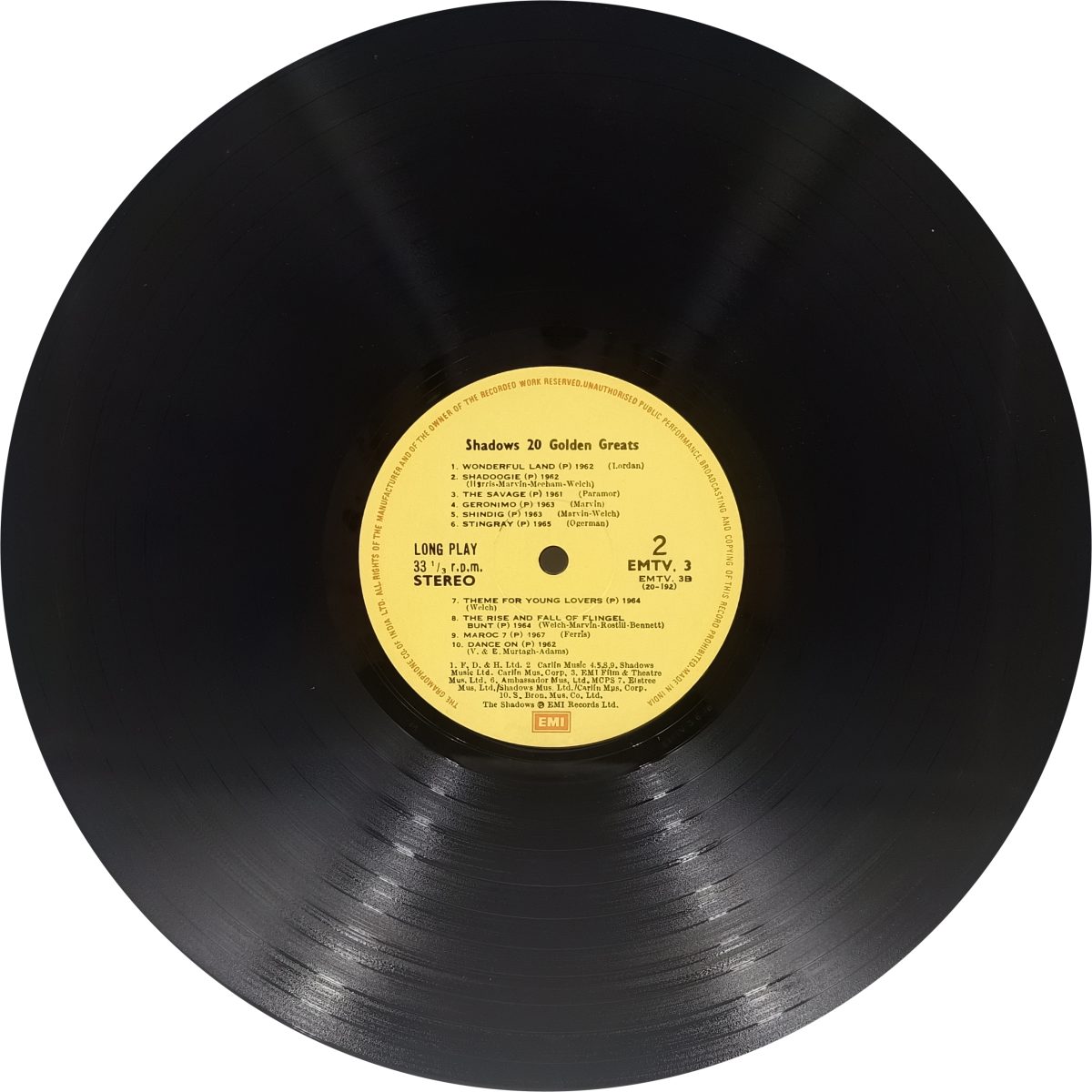 The Shadows 20 Golden Greats- EMTV 3 - CR - English LP Vinyl Record The Shadows 20 Golden Greats- EMTV 3 - CR - English LP Vinyl Record