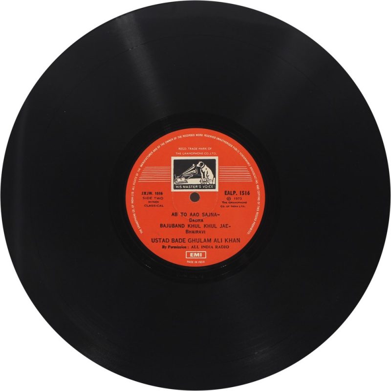 Bade Ghulam Ali - EALP 1516 - Indian Classical Vocal LP Vinyl Record Bade Ghulam Ali - EALP 1516 - Indian Classical Vocal LP Vinyl Record