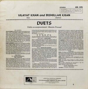 Vilayat Khan & Bismillah Khan - ASD 2295 - (90-95%) - Indian Classical Instrumental LP Vinyl