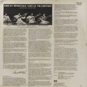 Imrat Khan - Great Heritage Great Tradition - EASD 1423 - Indian Classical Instrumental LP Vinyl Record