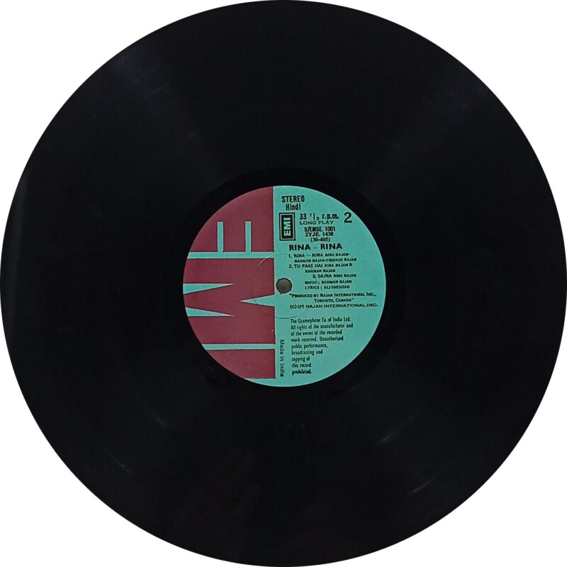 Rajans Sing Rina-Rina - EMSE 1001 - Cover Reprinted - (Condition 90-95%) - LP Record Rajans Sing Rina-Rina - EMSE 1001 - Cover Reprinted - (Condition 90-95%) - LP Record