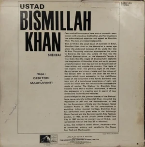 Bismillah Khan (Shehnai) - EASD 1413 - (90-95%) - Indian Classical Instrumental LP Vinyl Record