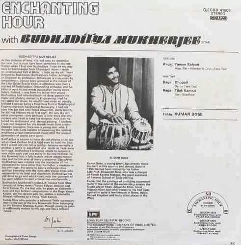 Budhaditya Mukherjee – Enchanting Hour With Budhaditya Mukherjee – G/ECSD 41506 - Indian Classical Instrumental LP Vinyl Record Budhaditya Mukherjee – Enchanting Hour With Budhaditya Mukherjee – G/ECSD 41506 - Indian Classical Instrumental LP Vinyl Record