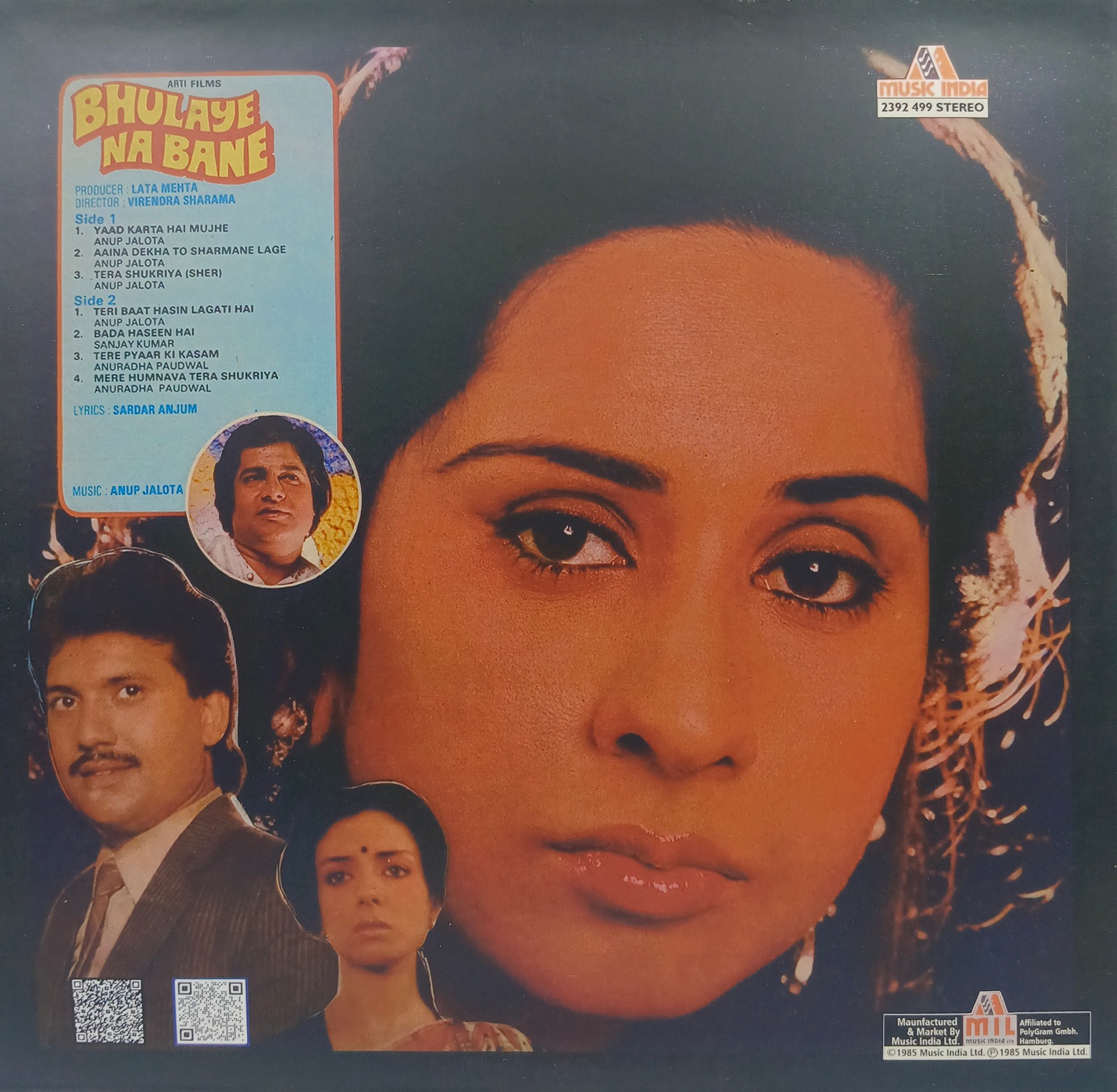Bhulaye Na Bane - 2392 499 - (Condition 90-95%) - Cover Reprinted - Bollywood LP Vinyl Record Bhulaye Na Bane - 2392 499 - (Condition 90-95%) - Cover Reprinted - Bollywood LP Vinyl Record